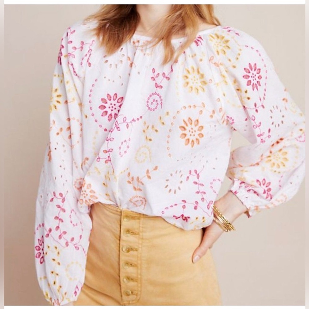 Maeve by Anthropologie Addison eyelet blouse